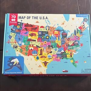 Mudpuppy USA Map Puzzle for Kids - Colorful